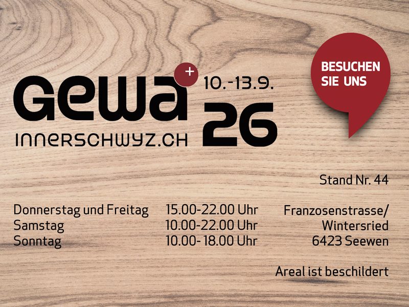 Spaeni-AG-GEWA-2026 Gewa 2026, Gewerbeausstellung Innerschwyz
